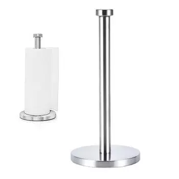 Держатель для бумажных полотенец на кухонной столешнице с утяжеленным противоскользящим основанием, полированная поверхность, нержавеющая бумага