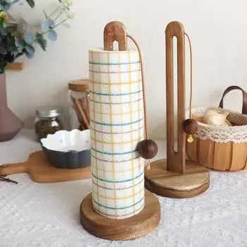 Держатель для бумажных полотенец на кухонную столешницу с противоскользящим утяжеленным деревянным основанием C