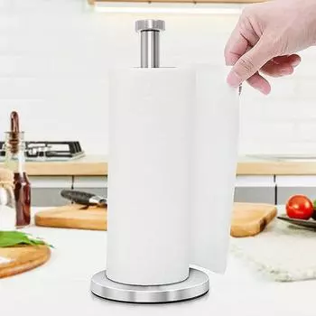 Держатель для бумажных полотенец на столешницу с утяжеленным нескользящим основанием, устойчивый к ржавчине и коррозии, держатель для бумажных полотенец из нержавеющей стали