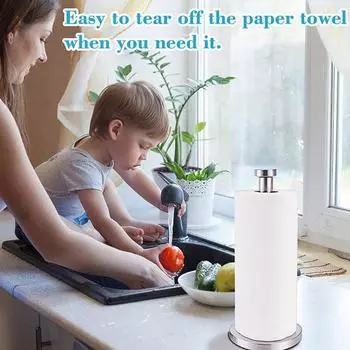 Держатель для бумажных полотенец на столешницу с утяжеленным нескользящим основанием, устойчивый к коррозии, из нержавеющей стали