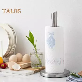 Держатель для бумажных полотенец Нескользящий снизу Держите в чистоте Нескользящий Отличная подставка для домашних салфеток Диспенсер Кухонный инструмент золотистый