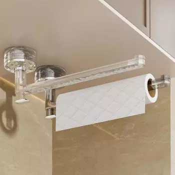 Держатель для бумажных полотенец под шкафом, держатель для бумажных полотенец на присоске, настенное крепление, крючок для рулонов бумаги, органайзер, держатель для хранения чистый