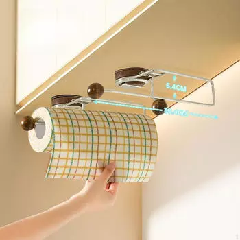 Держатель для бумажных полотенец, подвешивание кухонного полотенца, простая установка под шкафом, стойка для хранения Walnut color