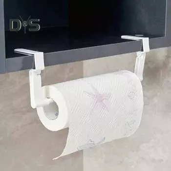 Держатель для бумажных полотенец Прочный, несущий удар, без дырокола, простая в установке, пластиковая пленка, подвесной держатель для хранения полотенец белый