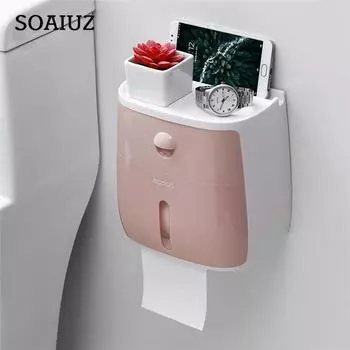 Держатель для бумажных полотенец с двойным лотком для унитаза для ванной комнаты