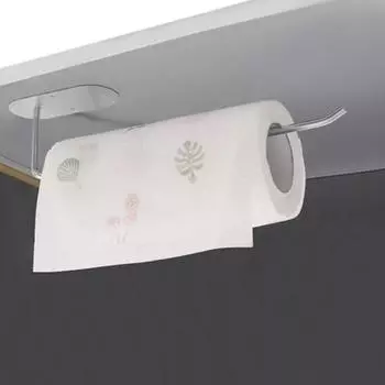 Держатель для бумажных полотенец Утолщенный самоклеящийся настенный нержавеющий органайзер без перфорации, выдерживающий большую нагрузку Органайзер для бумажных полотенец Держатель для полотенец Кухня Ванная комната Short