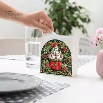 Держатель для бумажных полотенец в виде рождественского торта, подставка для салфеток для домашнего офиса, декор, портативный органайзер для бумажных полотенец на кухне зелёный
