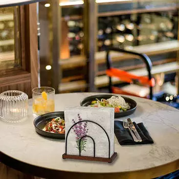 Держатель для бумажных салфеток, подставка для хранения салфеток, удобная многофункциональная деревянная основа для