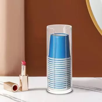 Держатель для бумажных стаканчиков. Гладкая поверхность. Хозяйственные принадлежности. Пластиковый держатель для ватных дисков. Коробка для бумажных стаканчиков. Полезная, компактная, компактная. A