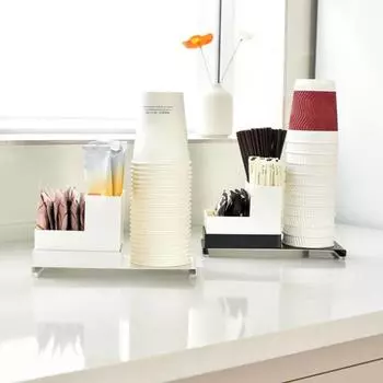 Держатель для бумажных стаканчиков, металлический диспенсер для одноразовых стаканчиков, классический органайзер для стаканчиков A белый