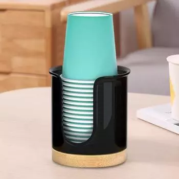 Держатель для бумажных стаканчиков с U-образным отверстием, современная элегантная подставка для бумажных стаканчиков для ванной комнаты, кухни, офиса, кафе, дома, держатель для бумажных стаканчиков A чёрный