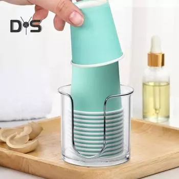 Держатель для бумажных стаканчиков с U-образным отверстием, современная элегантная подставка для бумажных стаканчиков для ванной комнаты, кухни, офиса, кафе, дома, держатель для бумажных стаканчиков A прозрачный