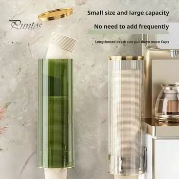 Держатель для бумажных стаканчиков, стойка для хранения, большая вместимость, простая установка, настенный держатель для одноразовых бумажных стаканчиков дубильная кора