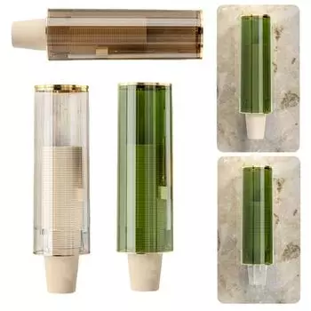 Держатель для бумажных стаканчиков, стойка для хранения, большая вместимость, простая установка, настенный держатель для одноразовых бумажных стаканчиков дубильная кора