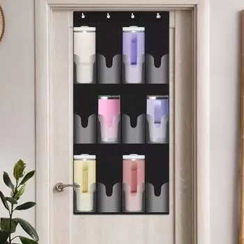 Держатель для бутылки с водой для чашки, 12 карманов, большой вместительный органайзер с 4 крючками, портативный, складной