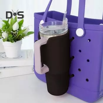 Держатель для бутылки с водой для сумки Bogg Tote, надежное крепление, чехол для чашки, универсальный держатель для хранения горячих и холодных напитков, бутылки объемом 16–40 унций чёрный