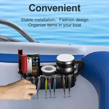 Держатель для бутылки с водой на лодке, органайзер для бутылок, подстаканник на лодке с резиновым язычком, подставка для хранения морских инструментов, большой емкости, подстаканник чёрный