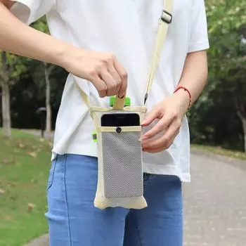 Держатель для бутылки с водой, ремень для переноски, регулируемая износостойкая универсальная фляжка, плечевой ремень через плечо для бутылки с водой бежевый