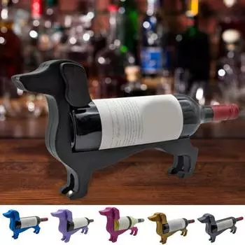 Держатель для бутылки вина такса, деревянная форма собаки, подставка для пивной бутылки, стойка-органайзер, домашний ресторан, бар, стол, настольная фигурка, украшение серый