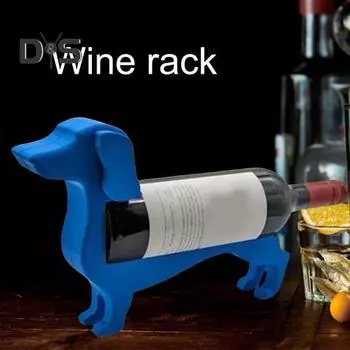 Держатель для бутылки вина такса, деревянная форма собаки, подставка для пивной бутылки, стойка-органайзер, домашний ресторан, бар, стол, настольная фигурка, украшение серый