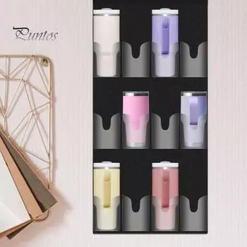 Держатель для бутылок с водой для чашки, 12 карманов, большой вместительный органайзер с 4 крючками, портативная складная подвесная сумка для двери кухонного шкафа кладовой спальни чёрный