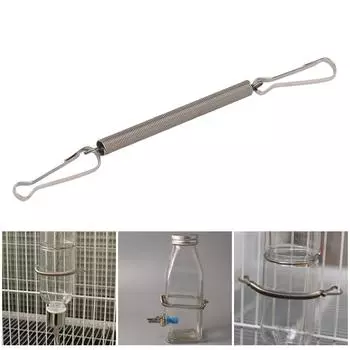 Держатель для бутылок с водой для мелких животных, пружинный зажим из нержавеющей стали для клеток для мелких животных