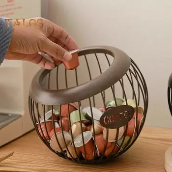 Держатель для чашки K для прилавка. Металлическая корзина для хранения капсул для кофе. Большой вместительный органайзер для чашек K для Keurig Nespresso Vertuo. Органайзер для кофейной станции. Чайный пакетик. коричневый