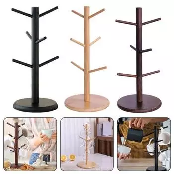 Держатель для чашки с водой Съемный держатель для кофейной кружки с 6 крючками Компактный органайзер для чашек для домашней кухни