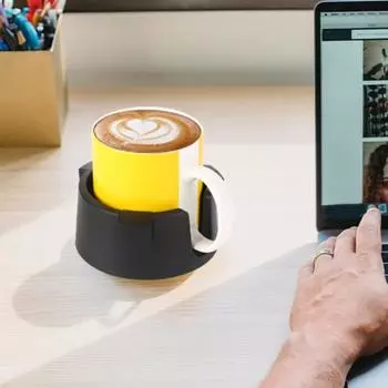 Держатель для чашки с защитой от проливания. Регулируемая нескользящая конструкция. Съемный, простая установка. Универсальная кофейная кружка. Защитный рукав. Держатель для чашки. белый