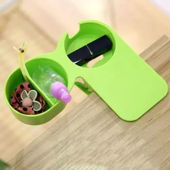 Держатель для чашки с зажимом и пазом, противоскользящий органайзер из АБС-пластика, настольный органайзер, подставка для бутылок, зажим для дома серый