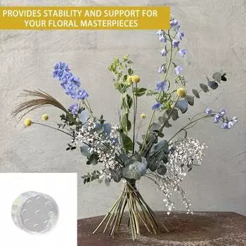 Держатель для цветов Прочный спиральный держатель для стебля икебаны Прозрачная подставка для цветочной композиции Многоразовая цветочная сетка для вазы S прозрачный