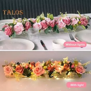 Держатель для цветов Прямоугольная декоративная экологически чистая полезная акриловая коробка Держатель для цветов Декор стола L Without Light