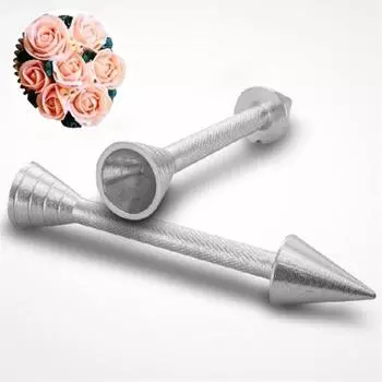 Держатель для цветов роз, украшение, кондитерские палочки, конус для выпечки, инструменты для крема, трубопровод для торта, алюминиевый сплав, 1 шт., стержень 1pc