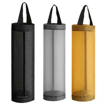 Держатель для домашней сумки для продуктов, настенное крепление, держатель для пластикового пакета, диспенсер, подвесной мешок для хранения мусора, кухонный органайзер для мусора жёлтый