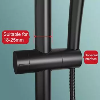 Держатель для душа из АБС-пластика Регулируемый стержень Подвесная головка для дождя чёрный