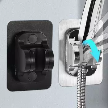 Держатель для душа Самоклеящийся настенный зажим Многофункциональный кронштейн для хранения в ванной комнате чёрный