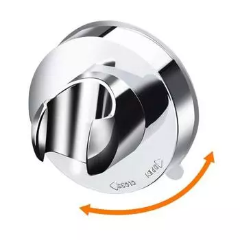 Держатель для душевой лейки Настенный противоскользящий Не требующий перфорации Большая несущая способность Съемная гальваническая универсальная основа для крепления душевой лейки для ванной комнаты серебряный