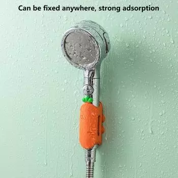 Держатель для душевой лейки с присоской, настенный, съемный, без проколов, силиконовый, в форме моркови, ручной кронштейн для душевой лейки, аксессуары для ванной комнаты