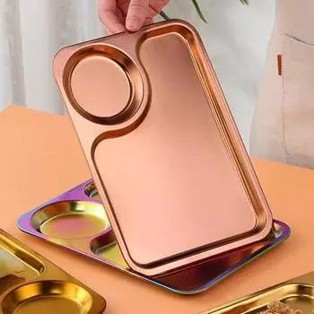 Держатель для еды Yousheng, устойчивый к деформации, штабелируемый, из нержавеющей стали, прочный, предотвращает смешанное хранение, поднос для бытовых принадлежностей