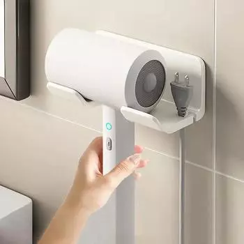 Держатель для фена, настенный выпрямитель для волос, фен, подставка для волос, органайзер для ванной комнаты, полки, самоклеящаяся пластиковая стойка для хранения