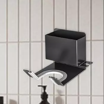 Держатель для фена, полка для ванной комнаты, настенный многофункциональный крючок для хранения без сверла