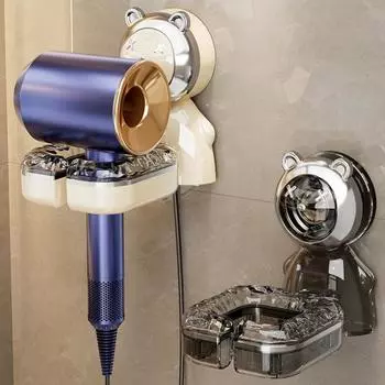 Держатель для фена с прочной присоской, прочная несущая способность, простая установка, органайзер для инструментов для укладки волос, настенное крепление для фена серый