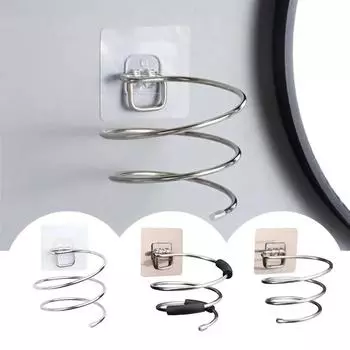 Держатель для фена, самоклеящаяся подставка для фена, настенная вешалка для сушилки, держатель для фена из нержавеющей стали, аксессуары для ванной комнаты