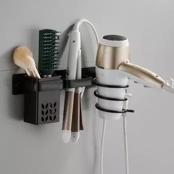 Держатель для фена, стойка для хранения щипцов для завивки волос, термостойкое настенное крепление для ванной комнаты A
