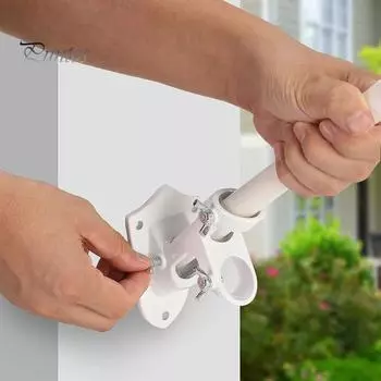 Держатель для флагштока, настенное крепление, кронштейн для флагштока, 2 позиции, алюминиевый сплав, крепление для флагштока диаметром 1 дюйм, декор для крыльца чёрный