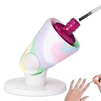 Держатель для флакона с лаком для ногтей, ручка и наконечник, подставка с защитой от проливания для покраски ногтей, инструменты для дизайна ногтей, аксессуары для маникюра и педикюра