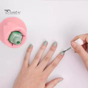 Держатель для флакона с лаком для ногтей, ручка и наконечник, подставка с защитой от проливания для покраски ногтей, инструменты для дизайна ногтей, аксессуары для маникюра и педикюра разноцветный