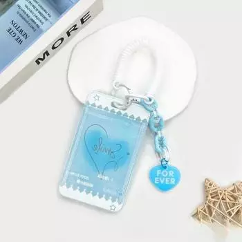 Держатель для фотокарт Chic Idol с ремешком SweetHeart Style, чехол для фотокарты для друзей семьи, удостоверение личности, автобус, защитный чехол для карты 10.8*6.5cm белый