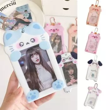 Держатель для фотокарт из ПВХ Capybara Bus Card Holder Fashion Puppy Card Sleeve Girl синий