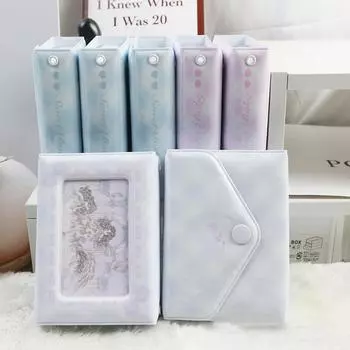 Держатель для фотокарт Kpop, фотоальбом Idol, милый мини-фотоальбом, жемчужная цепочка, держатель для карт Kawaii, самодельное хранилище для фотографий